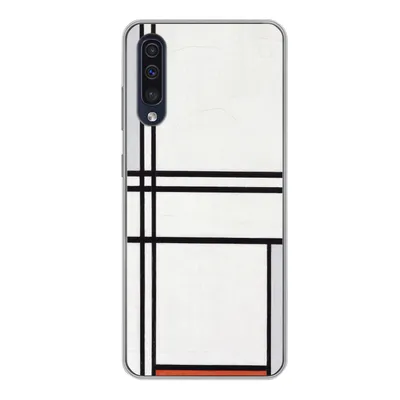 Produktbild von MuchoWow® Handyhülle Schutzhülle Hülle für Samsung Galaxy A50 Komposition 1 mit Rot und Grau - Piet Mondrian Silikon Softcase Handy Hülle - Mobiltelefonhülle