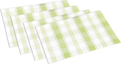 Immagine prodotto di Kesper 77548 | Set da 4 tovagliette, motivo a quadri verde e bianco, dimensioni 43 x 29 x 0,1 cm