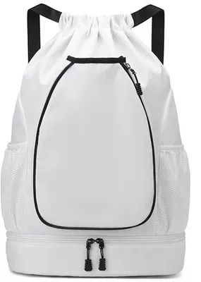 Produktbild von Wasserdichter Sporttasche, unisex, für Fitnesssportarten, mit Taschen für Tennis- und Badminton-Sets, weiß