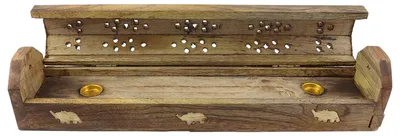 Produktbild von Räucherstäbchenhalter - Räucherkiste - Holz - Ornamentik Elefant