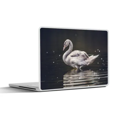 Produktbild von MuchoWow® Laptop Aufkleber Sticker Cover Vogel - Schwan - Wasser 36.5x27.5 cm - Laptop-Sticker
