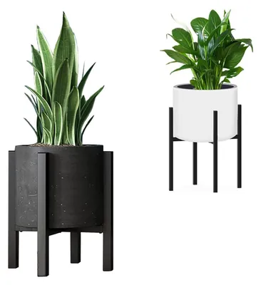 Obrázok produktu pre Nastaviteľný stojan na rastliny, 24-38 cm, kov, čierna farba