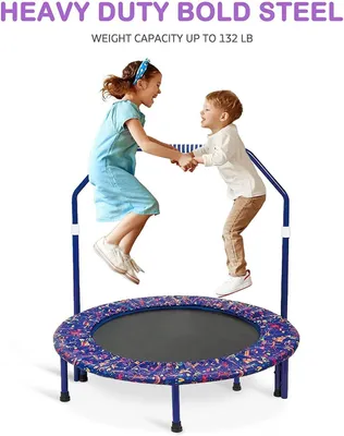 Produktbild von Kindertrampolin Ø 91.5 cm, klappbar, mit Sicherheitsgriff & Schutzpolsterung, ab 3 J., bis 30 kg