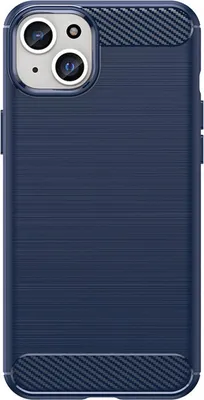 Produktbild von Flexible Carbon Hülle Bumper kompatibel mit iPhone 15 Blau