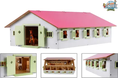Produktbild von Detská hračka Globe Konská stajňa s 9 boxmi 1:32 ružová 610188