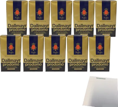 Produktbild von Dallmayr prodomo Feinster Spitzenkaffee 100% Arabica 10er Pack (10x500g Packung) + usy Block