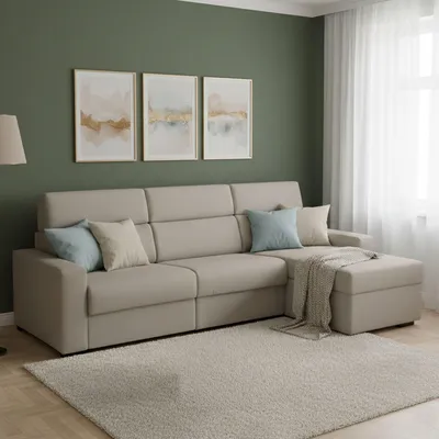 Immagine prodotto di Celleno - Divano Letto con Penisola, 280x160 cm Grigio Tortora, Sfoderabile Italy