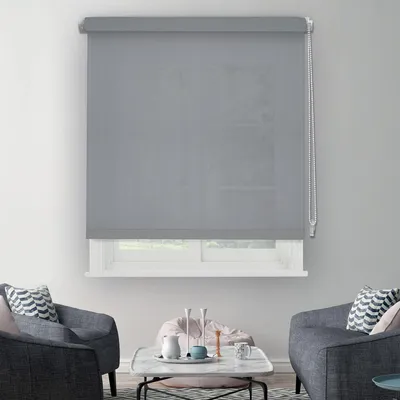 Verdunkelungsrollo, lichtgrau, 40 x 170 cm, Stoff 37 cm