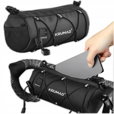 Produktbild von KRUMAD Lenkertasche Fahrrad - Wasserdichte Rahmentasche mit Handyhalterung & Reflektoren - Für MTB, Rennrad, E-Bike & Gravelbike - Mit Schultergurt