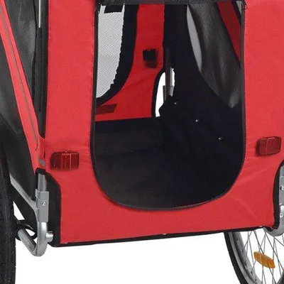 Productafbeelding van Fietskar voor Honden - Hondenwagen en Aanhangwagen in Rood/Zwart