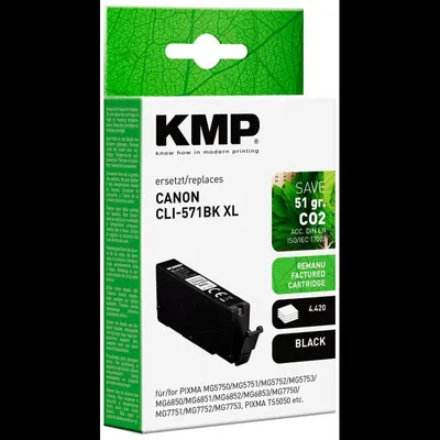 Productafbeelding van KMP 1567,4011 KMP schwarz Druckerpatrone kompatibel zu Canon CLI-571 XL BK