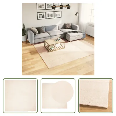 Produktbild von The Living Store Teppich HUARTE Kurzflor Weich und Waschbar Beige 240x240 cm