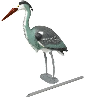 Produktbild von Dehner Taubenschreck Reiher, Dekofigur für den Gartenteich, 17.5 x 66 cm, Kunststoff, grau