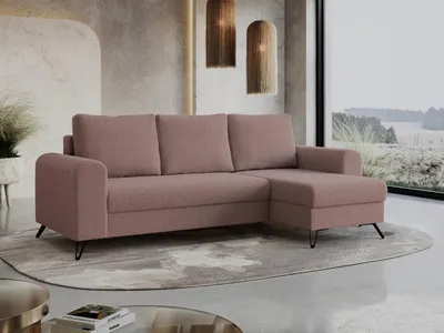 Produktbild von Wohnzimmersofa mit Schlaffunktion und Bettkasten - HUGO-Non - Rosa
