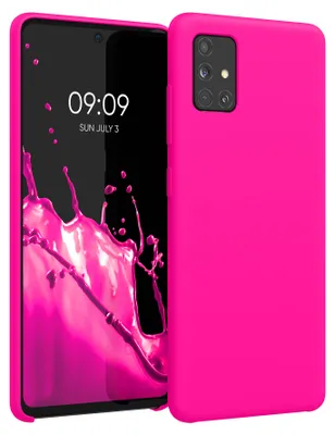 Produktbild von kwmobile Handyhülle für Samsung Galaxy A51 Hülle - Case Silikon - Kabelloses Laden - Schutzhülle Cover in Neon Pink