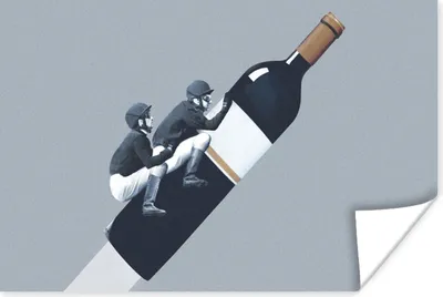 Produktbild von MuchoWow® Poster Flasche - Männer - Vintage 60x40 cm - Schlafzimmerdekoration