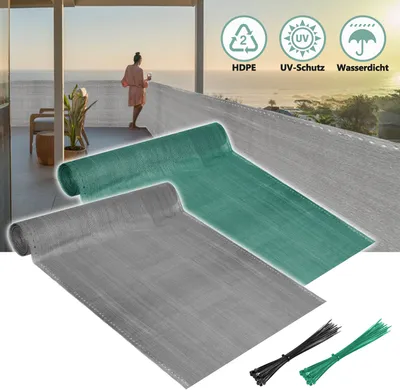 Obrázok produktu pre Jopassy 100 * 15 cm balkónová obrazovka na ochranu súkromia nepriehľadný plot záhrada HDPE sivá balkónová krytina balkónové obklady