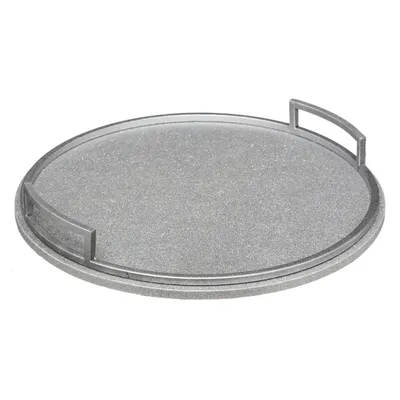 Produktbild von Silbernes Deko-Tablett mit Griffen, Ø 37,5 cm