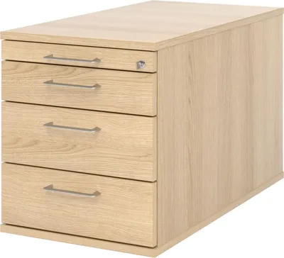 Immagine prodotto di Contenitore su ruote 80 cm, 3 cassetti, serratura BS rovere