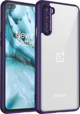 Produktbild von Hülle für OnePlus Nord Transparente Rückseite TPU Bumper Stoßfest Handyhülle Lila