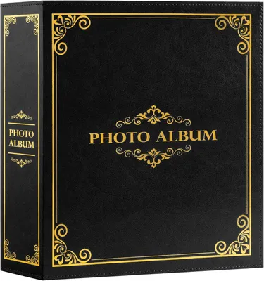 Obrázok produktu pre Fotoalbum 1000 fotiek, čierna umelá koža, 200 strán, 30.5 x 33 cm, pre spomienky