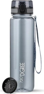 Produktbild von uberBottle crystalClear Trinkflasche mit Sieb 1000ml / Stone Gray/ 720DGREE