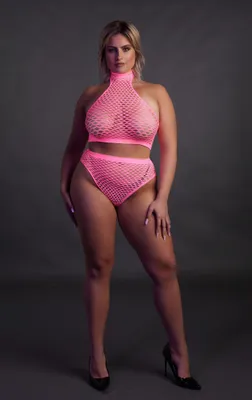 Produktbild von Neckholder und hoher Taillenslip - Rosa