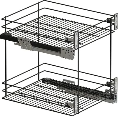 Produktbild von Vauth-Sagel VS SUB Slim Drahtkorb Classic - Rack Unterschrankauszug für KB 450mm - Korbablage aus Stahldraht, Stahl silber