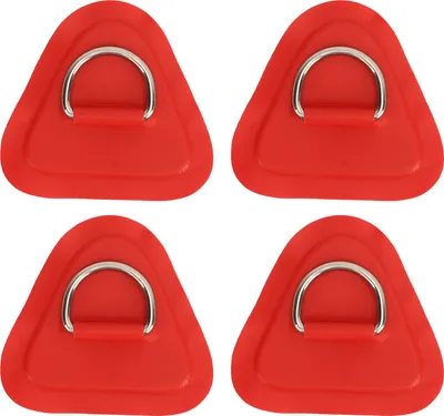 Immagine prodotto di 4 pezzi D Ring Patch cuscini in acciaio inox per gommoni - surfboard - gommoni -paddleboard rosso