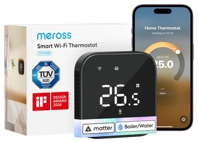 Productafbeelding van Matte thermostaat voor watergestuurde vloerverwarming, zwart