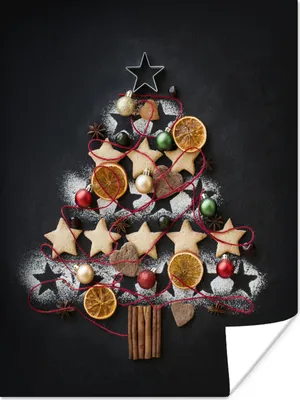 Produktbild von MuchoWow® Poster Weihnachtsbaum aus Kuchen 120x160 cm - Wandbilder