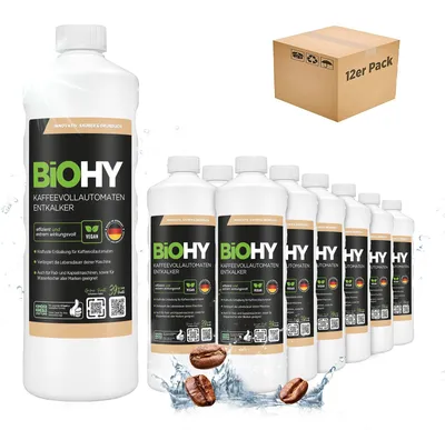 Produktbild von BiOHY Entkalker Kaffeevollautomat 12x1L Kaffeemaschine Espresso Kalklöser flüssig