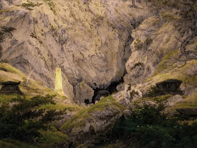 Obrázok produktu pre Caspar David Friedrich Art Print Obraz - Hroby padlých bojovníkov za slobodu, hroby antických hrdinov, 1812 (60 x 80 cm)