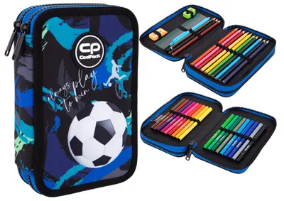 Zdjęcie produktu dla Piórnik Coolpack Jumper 2 z wyposażeniem Coolpack football navy