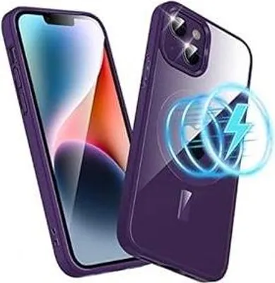 Zdjęcie produktu dla Etui MagSafe iPhone 13/14 6.1" Losvick przezroczyste fioletowe