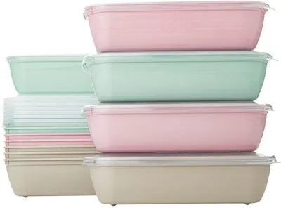 Immagine prodotto di Confezione da 12 contenitori in plastica da 800 ml, senza BPA, adatti al microonde, alla lavastoviglie e al congelatore, con coperchio, riutilizzabili