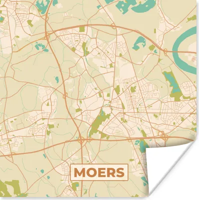 Produktbild von MuchoWow® Poster Stadtplan - Moers - Karte - Vintage 100x100 cm - Babyzimmer