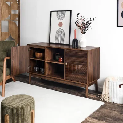 Image de Buffet - HOME DECO FACTORY - TIFFANY - Vintage - Bois Foncé - Marron