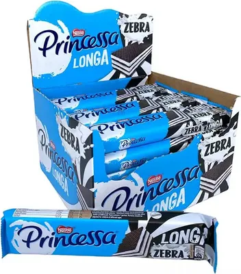 Produktbild von Schokoriegel Princessa Zebra Kakao-Waffelriegel longa (24x44,4g)