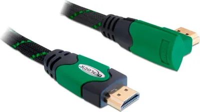 Produktbild von DELOCK HDMI Kabel Ethernet A -> A St/St 1.00m 90° rechts