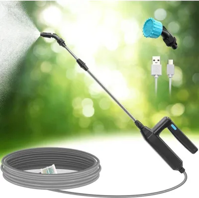 Produktbild von Elektrisches Gartensprühgerät, Teleskop-Dachsprühgerät, USB-wiederaufladbares Gartensprühgerät, tragbares Gartensprühgerät mit Düsen und 3-m-Schlauch, 3M, AAFGV