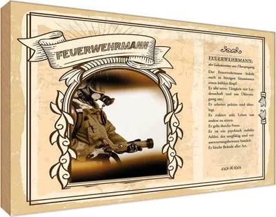 Produktbild von vianmo Holzschild 12x18 cm Feuerwehrmann Beruf Arbeit