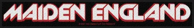 Produktbild von Iron Maiden - Logo - Patch "England" - Polyester Streifen RO3090 (Einheitsgröße) (Schwarz/Weiß/Rot)