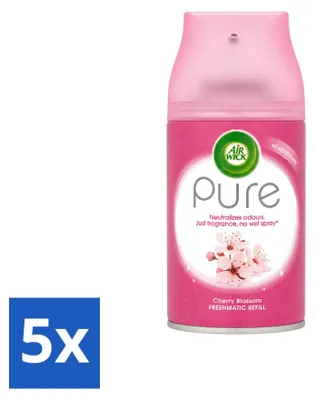 Obrázek produktu pro 5 kusů náplně do automatického osvěžovače vzduchu Air Wick Freshmatic Max, vůně třešňových květů, objem 250 ml, výhodný balení