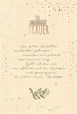 Produktbild von Trauer Beileid Kondolenz Karte mit Umschlag folienfrei unverpackt