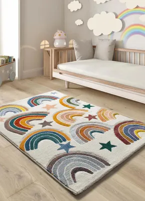 Produktbild von ATTICGO Kinderteppich BALLOON Regenbogen in Mehrfarbig, 120x170 cm