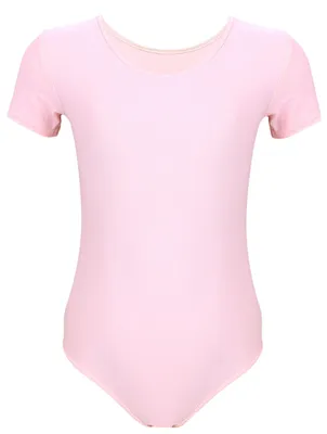 Produktbild von Aquarti Mädchen Gymnastikanzug Kurzarm Ballett Trikot, Farbe: Hellrosa, Größe: 134