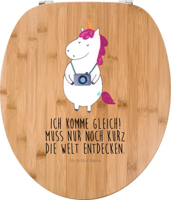 Produktbild von Mr. & Mrs. Panda klo deckel Einhorn Fotograf - Transparent - Geschenk, WC Sitz, Unicorn, Städtereise, WC-Sitz, Toilettenbrille, Urlaub, Brille, Toilettendeckel, Einhörner