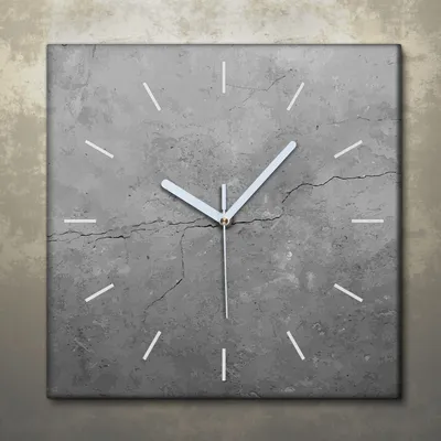 Produktbild von Wohnzimmer Leinwand Uhr Geräuschlos Küche 30x30 Beton, Motive, Struktur, Textur, weiße Zeiger