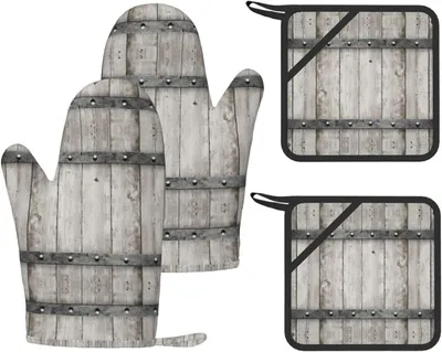 Produktbild von Küchenset mit hitzebeständigen Ofenhandschuhen und rutschfesten Pads zum Backen
